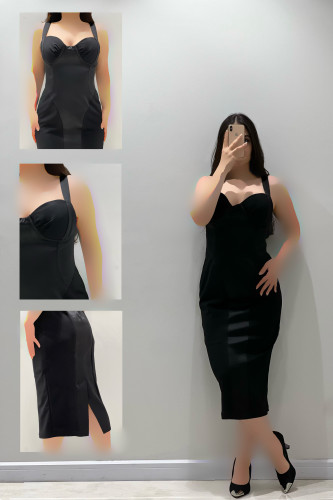 پیراهن مجلسی دکلته مشکی