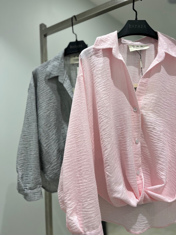 شومیز راه راه جلو گره burberry 407