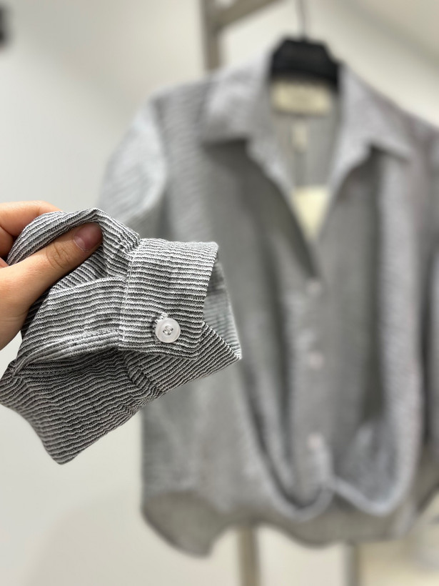 شومیز راه راه جلو گره burberry 407