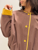 کاپشن یقه گرد سرآستین خردلی 11010328